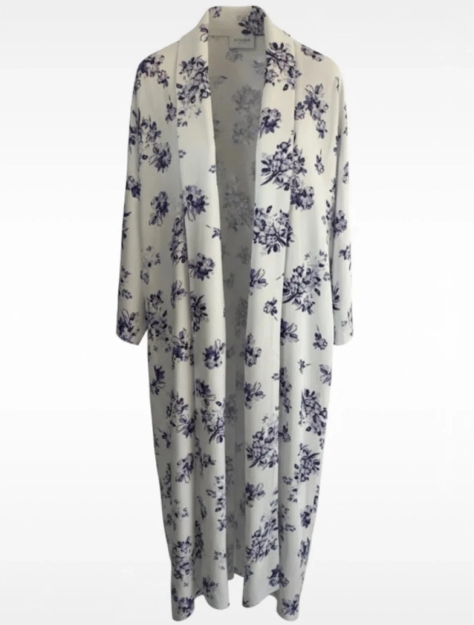 Les Jumelles maxi kimono floral print 100% viscose off white lilac – photo 3